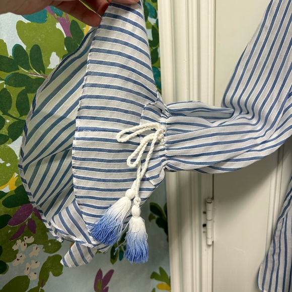 Kobi Halperin Blue and White Striped Blouse - Picture 4 of 6